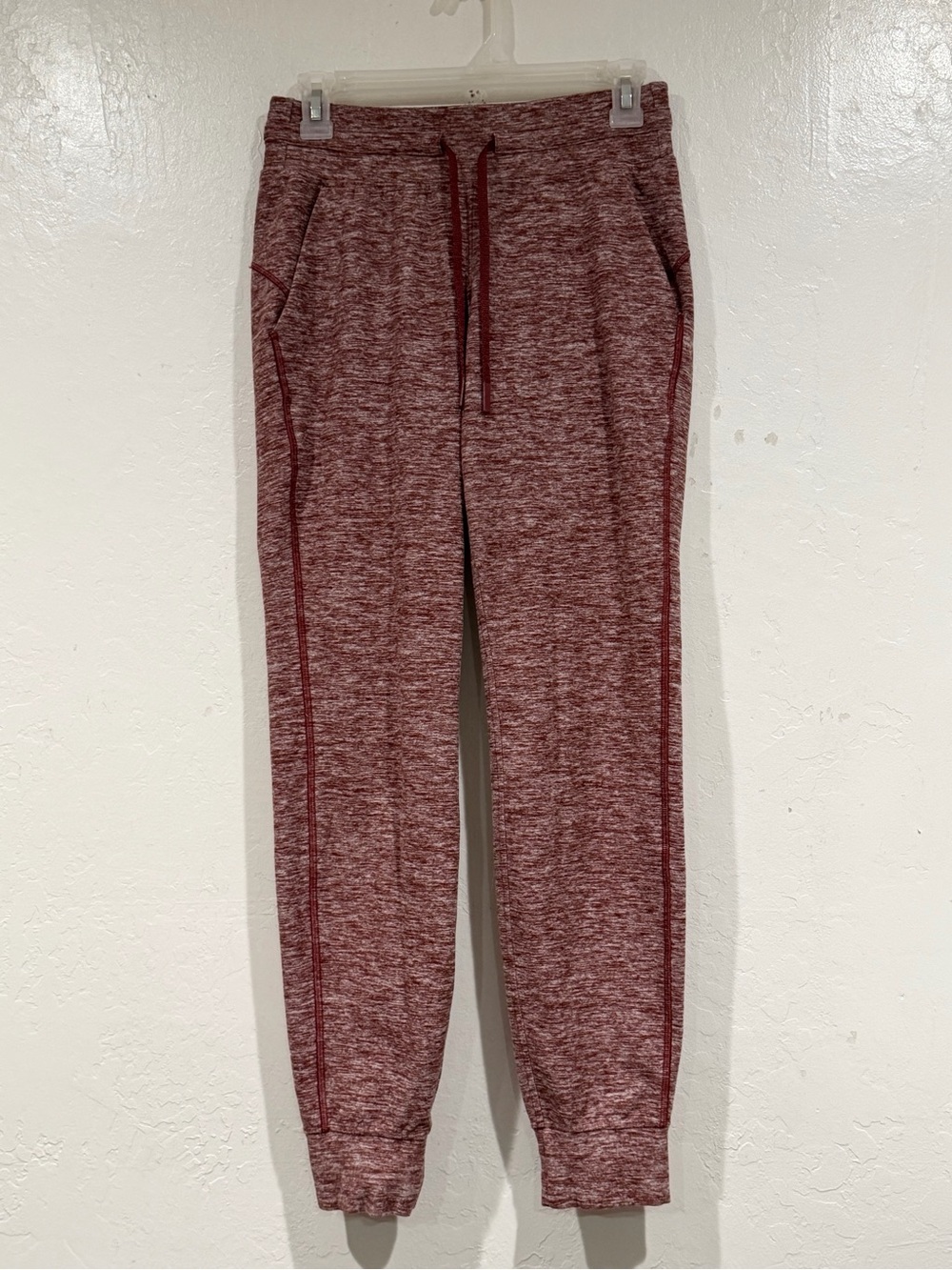 Lululemon Maroon Space Dye High Rise Jogger Sweatpants Size 4 Stretch Athletic